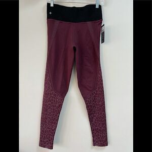 NUX SEAMLESS WINE COLOR HIGH RISE GEOMETRIC SHAPE LEGGINGS L